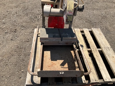 EDCO gas powered block saw model GMS14A-55H, no blade, Honda gas engine with recoil start, takes a 1...