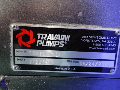 USED 2015 TRAVAINI PUMPS TR0600V1A
