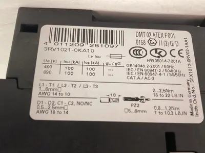 New | in-Stock SIEMENS 3RV1021-0KA10 Miscellaneous Equipment (Electrical & Power) | Surplus Asset Holdings #1196032