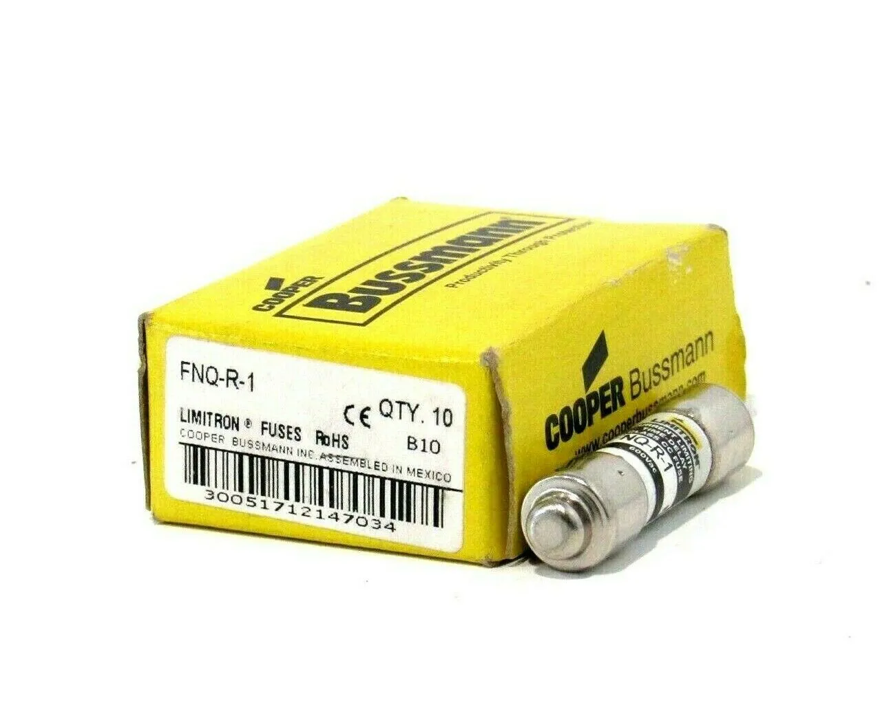 LOT OF 10 NEW BUSSMANN FNQ-R-1 FUSES FNQ-R-1