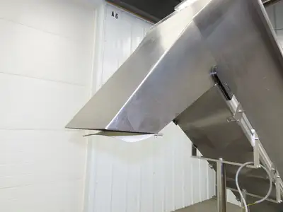 Helatec Held AG Stainless Incline Feed Conveyor 300mm Cleated Belt 64"L 230V 1PH