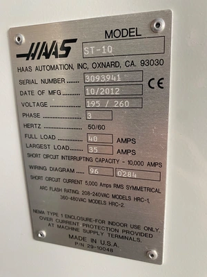 Used 2012 HAAS ST-10 CNC Lathes California US | PM Machines #910476