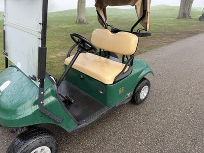 (1) 2019 E-Z-Go EFI golf cart with a Kawasaki gas engine, model 657061G01, includes canopy, fold-dow...