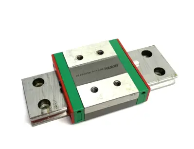 USED HIWIN LINEAR GUIDEWAY BLOCK AND RAIL, 1-BLOCK, 100MM RAIL