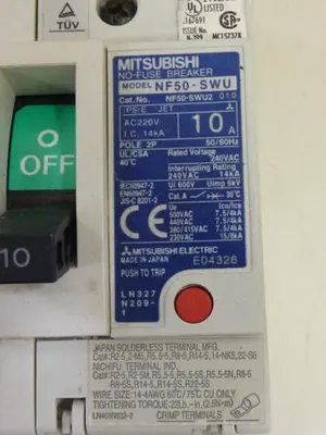Used MITSUBISHI NF50-SWU2-10 Circuit Breakers Michigan US | Ideal Machinery #1260259