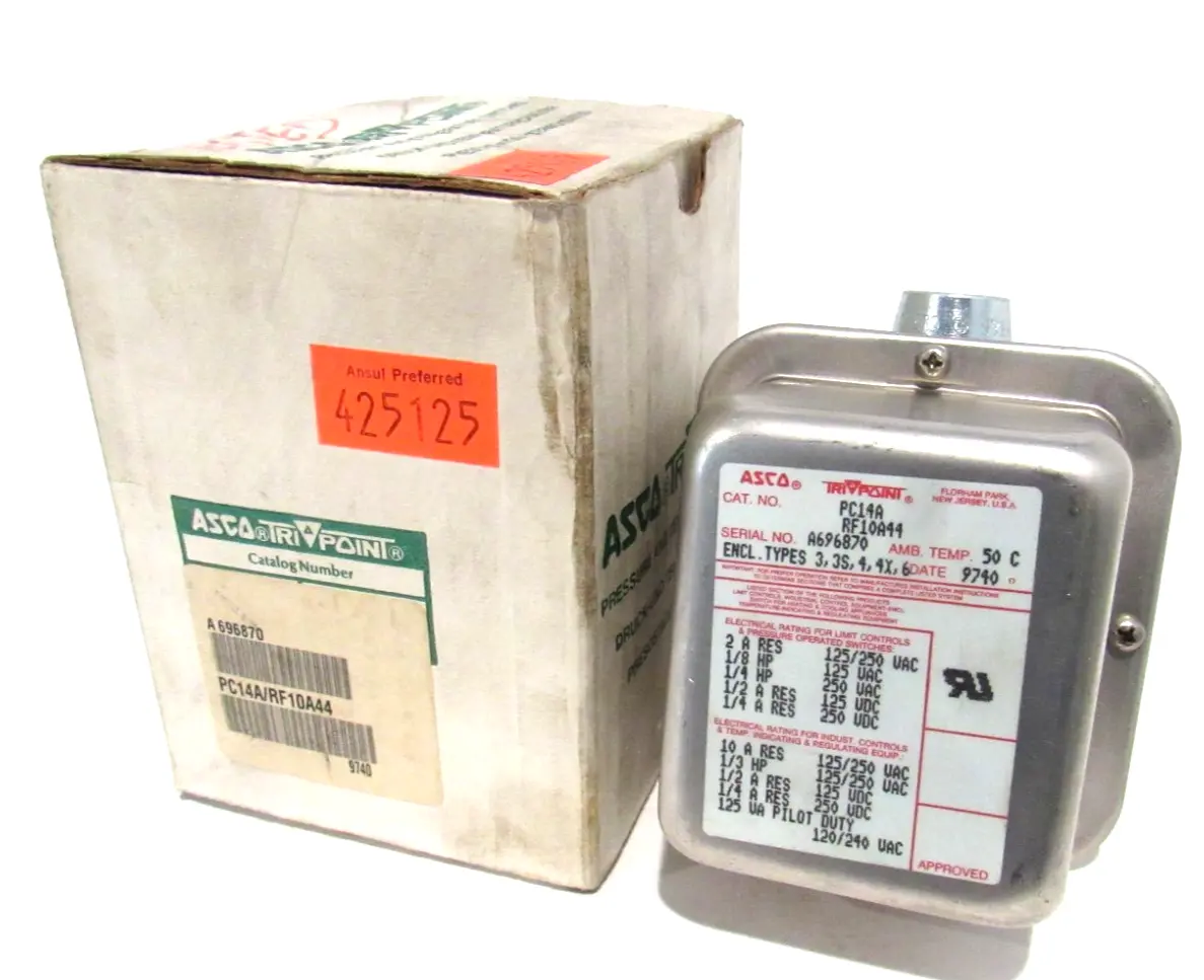 NEW ASCO PC14A / RF10A44 PRESSURE SWITCH PC14ARF10A44