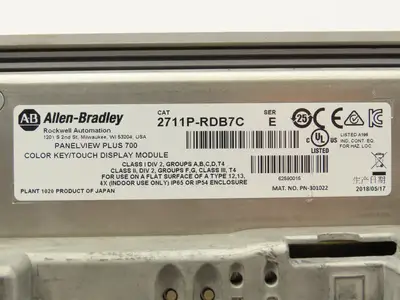 Allen Bradley 2711P-B7C4A8 PanelView Plus 700 Graphic Touch Terminal 2711P-RDB7C