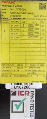 REFURBISHED FANUC A06B-1465-B133#0B2 SERVO MOTOR A06B1465B1330B2