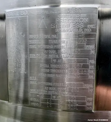 High-Capacity Stainless Steel Jacketed Tank – Used. Made by Precision Stainless