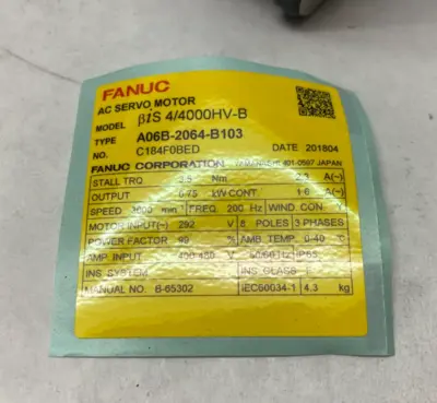 USED FANUC BIS AC SERVO MOTOR 4/4000HV-B 3-PHASE