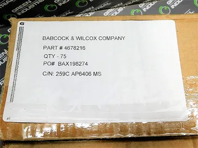 Box of 75 Babcock and Wilcox Company 4678216 Hex Headed Bolts 259C AP6406 MS New