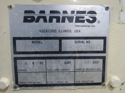 Used BARNES _UNKNOWN_ Miscellaneous MRO Indiana US | Arrow Industrial #610327