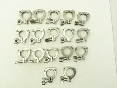 13MHHS-1-304 3 Segment Sanitary Clamp 1" to 1.5" Pipe W 2.1" Flange Lot of 17