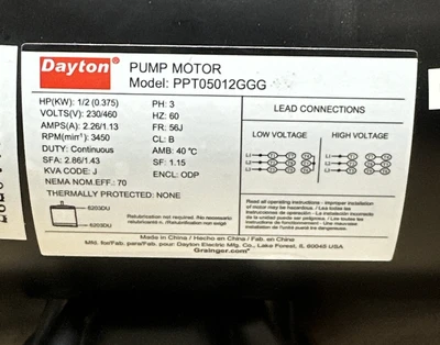 NEW Dayton 4JMV4A