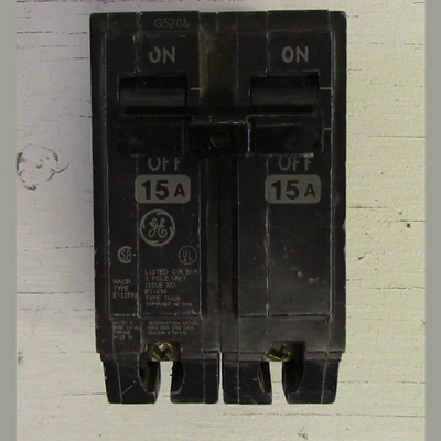 General Electric 2 Pole 15 Amp Bolt-on Breaker