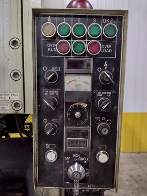 220 TON AIDA MODEL #NC1-200(2) GAP FRAME PRESS, WITH 9.84" STROKE: STOCK #22203