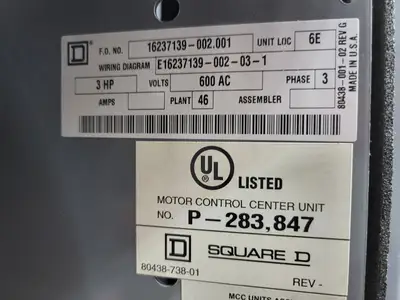 USED SQUARE D MODEL 6