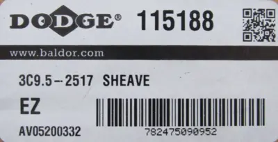 NEW DODGE 115188 SHEAVE 3C9.5-2517
