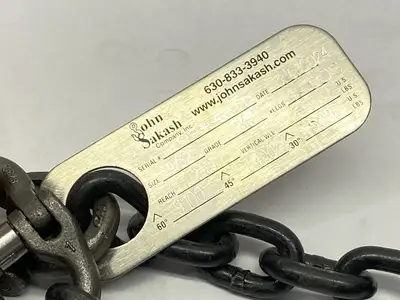 John Sakash 4-Leg Chain Sling 9/32 Hooks 4-QOS Grade 80 - Used