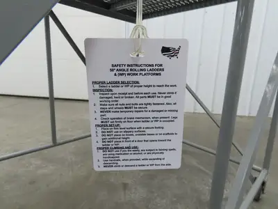 Uline H-1868 Rolling Ladder 4 Step 36" Work Platform 40" Top Step 800lbs Cap