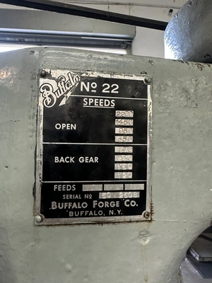 BUFFALO 22 DRILLS, HEAVY DUTY & SENSITIVE, VERTICAL, SINGLE SPINDLE | Wheeler Machinery Sales (3)