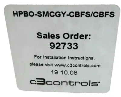 NEW C3 CONTROLS HPBO-SMCGY-CBFS/CBFS PUSH BUTTON 92733 HPBOSMCGY CBFS