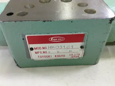 Used TOYOOKI KOGYO HK-03181 Valves/Fittings Michigan US | Ideal Machinery #1277245