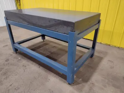 60" X 36" X 6.25" THICK BLACK GRANITE INSPECTION TABLE W/ STAND: STOCK #19633