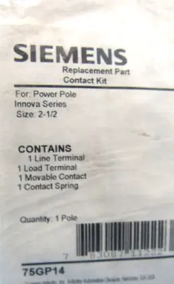 NEW SIEMENS 75GP14CONTACT KIT 1 POLE SIZE 2-1/2