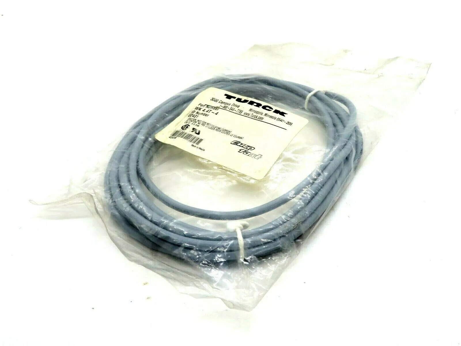 NEW SEALED TURCK WK 4.4T-4 CORDSET U2431 WK 44T4
