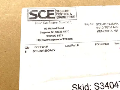 New | in-Stock SAGINAW CONTROL & ENGINEERING FLAT ENCLOSURE SUBPANEL GALVANIZED Electrical Boxes | Maverick Industrial Sales #1119932