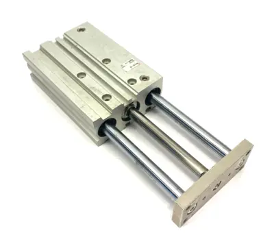 USED SMC COMPACT GUIDE CYLINDER, BALL BEARING, 100MM STROKE