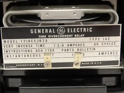 General Electric 12IAC53B2A Overcurrent Time Delay Relay 1.5-6 Amp Type IAC