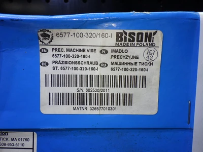 Bison 12.6" Precision Machine Vise 602520/2011 / 6577-100-320-160-I (LOC2368B)