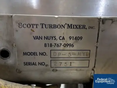USED Scott Turbon Mixer 4 Gal Scott Turbon Planetary Mixer, Model DP-5-HYD, S/S