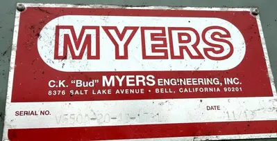 Used 2013 C.K. BUD MYERS ENGINEERING, INC. V550A-20-40 High Intensity Mixers California US | Machinery & Equipment #1572083