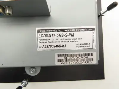 Mass Multimedia LCDSA17-5RS-S-PM PanelView Operator Touchscreen Monitor 17.1"