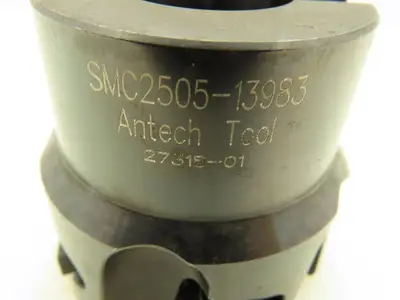 Antech Tool SMC2505-13983 Indexable Face Mill 6-Insert Cutter 2.5" OD RH 1" Bore