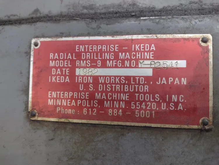 Used IKEDA RMS-9 Radial Drills Ohio US | Yoder Brothers machinery 30 #89275