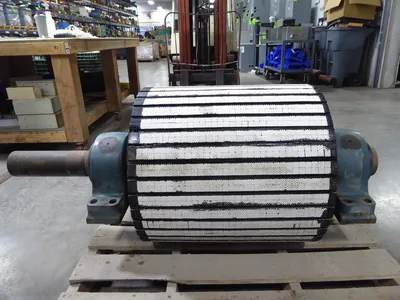24" Diameter Crown Face Conveyor Pulley Drum Assembly 60" Shaft Used