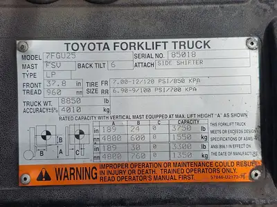 Used 2006 TOYOTA 7FGU25 Misc Forklifts British Columbia CA | Lenmark #1426390