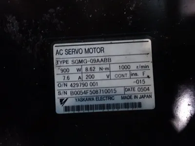 Used 2005 YASKAWA ELECTRIC SGMG09AABB Servo Motors | HGR 24 #730923