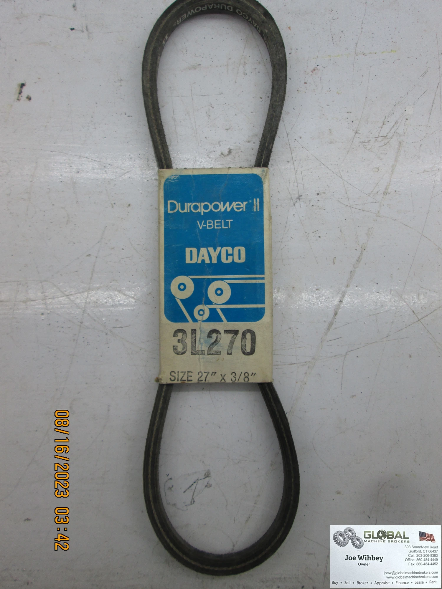 Dayco Durapower 3L270 1ft long V Belt