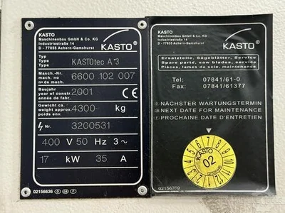 USED 2001 KASTO KASTOTEC A3
