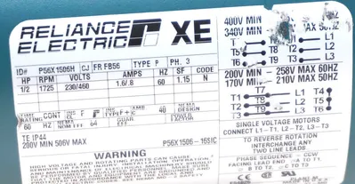 NEW BALDOR RELIANCE ELECTRIC P56X1506H MOTOR 1/2HP, 1725RPM