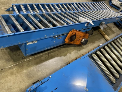 Buschman 604 Roller Conveyer set, Width: 22", Length: 63', w/ mo
