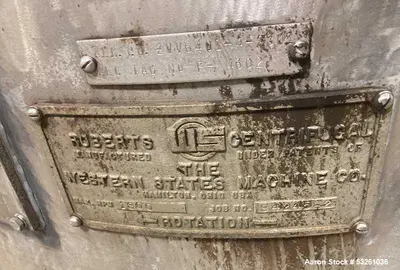 Used WESTERN STATES G-16 Basket Bottom Dump Centrifuges Illinois US | Aaron Equipment #1240966
