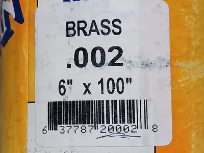 Brass Shim 0.002"x6"x100"