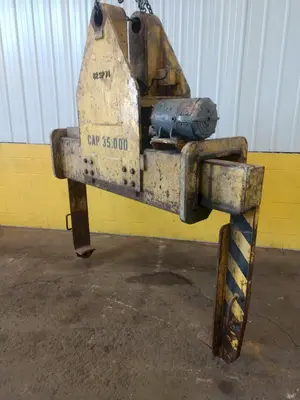 35,000 LBS 17.5 TON X 48" TO 76" X 60" OD BRADLEY CRANE MOTORIZED COIL GRAB: STOCK 13238