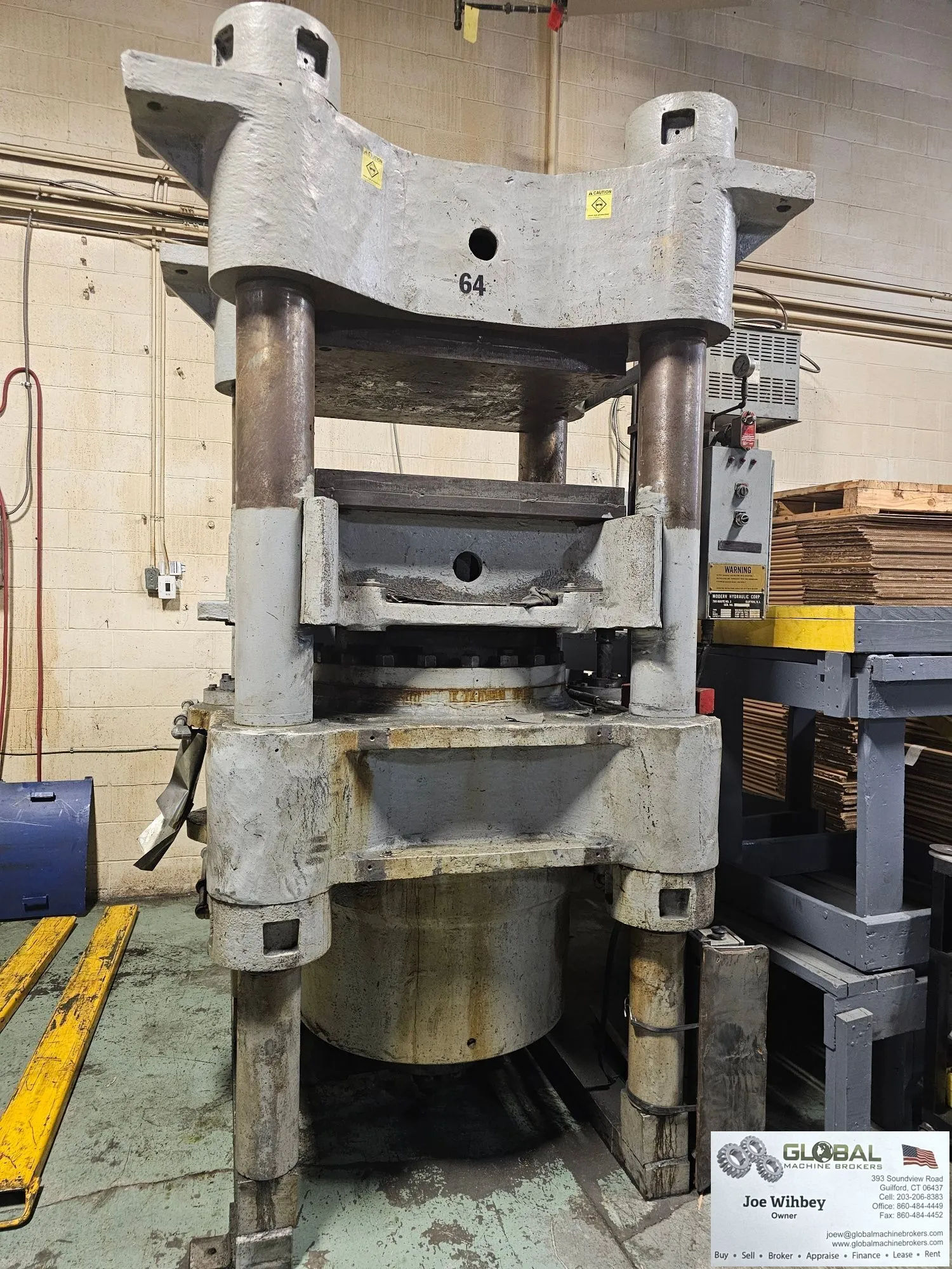 Modern Hydraulics 0419 - 600Ton Hydraulic Up Acting Press 36x40 Platens